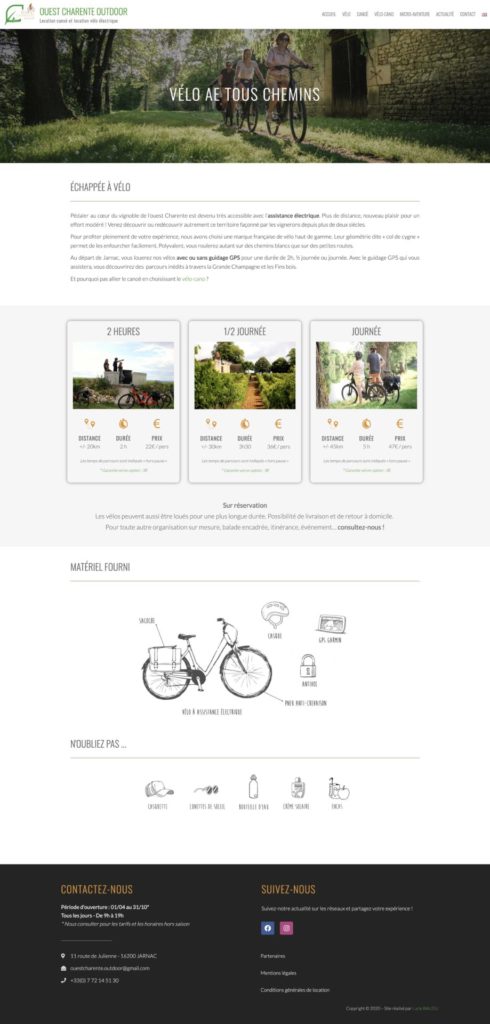 aperçu site ouest charente outdoor vélo