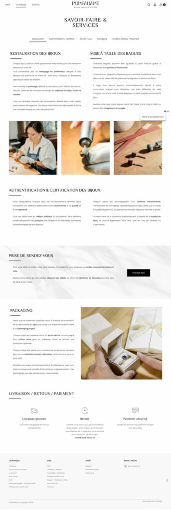 aperçu page savoir faire Pompadame